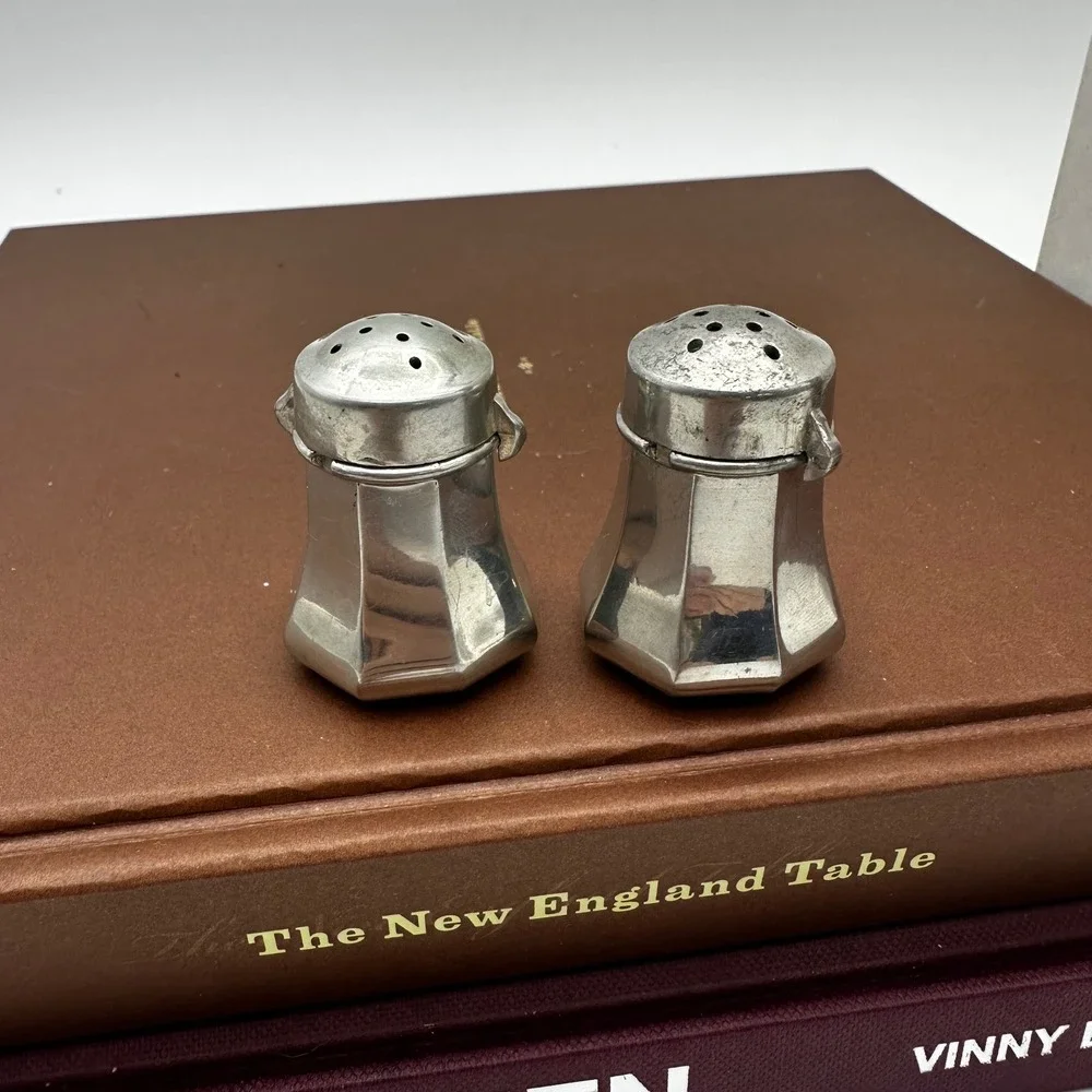 Vintage Les Etains du Manoir Paris Pewter Salt and Pepper Shakers France